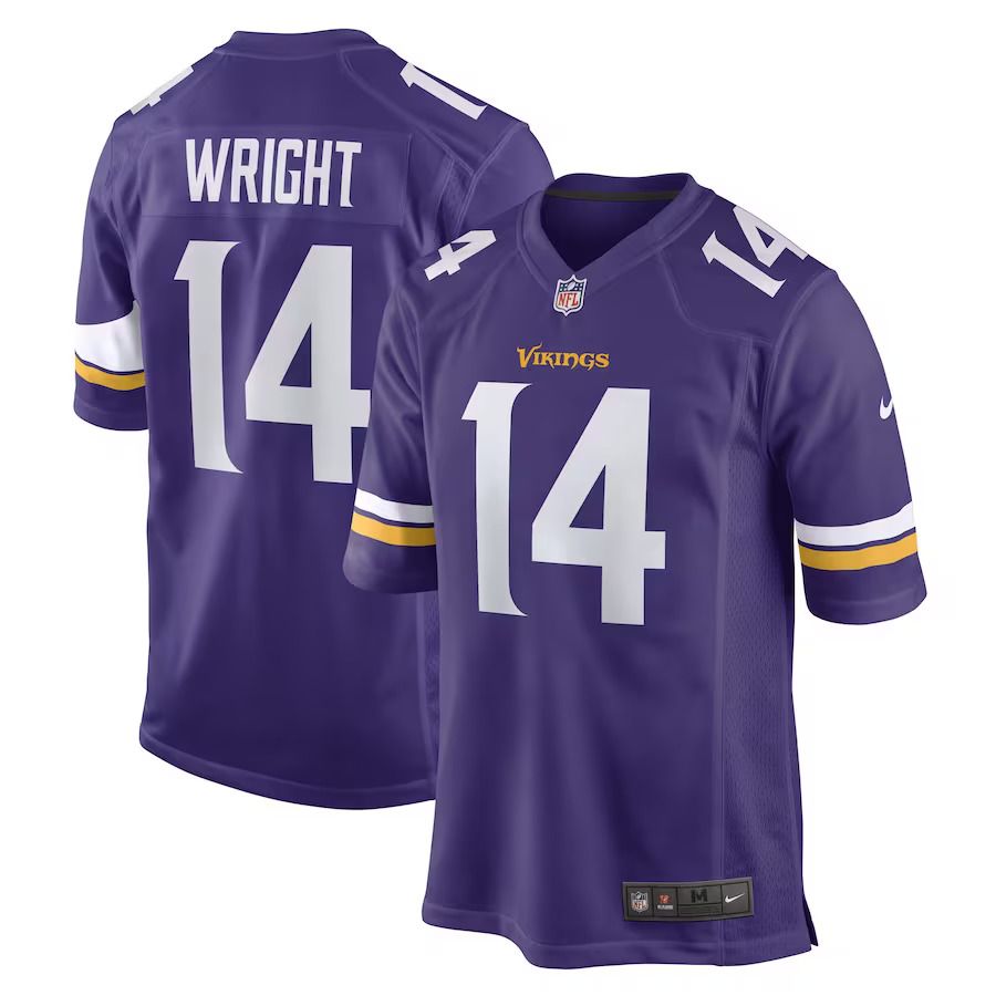Men Minnesota Vikings 14 Ryan Wright Nike Purple Game Player NFL Jersey